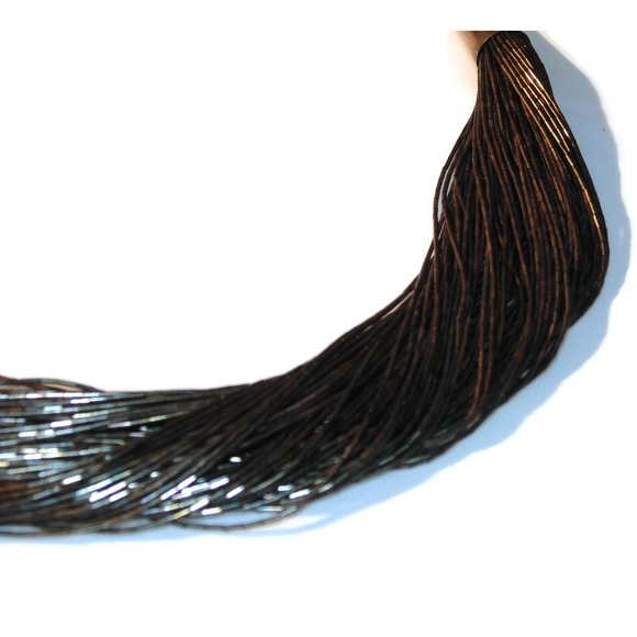 Southwestern 90 Strands Multistrand Twist Liquid Sterling Silver Chain Necklace - Picture 8 of 10